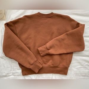 Aritzia Brown TNA Cozy Sweatfleece Cozy Fleece Perfect Fit Sweater XS